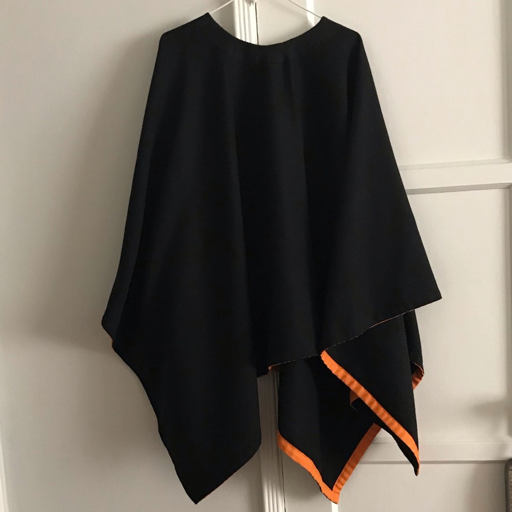 Black Reversible Cape with Orange Lining